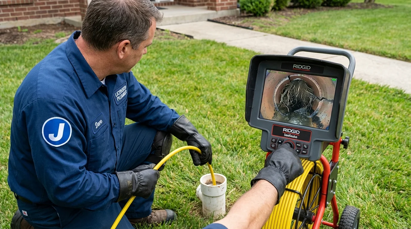 Sewer camera inspection being performed by Johns Plumbing LLC in Dunnigan