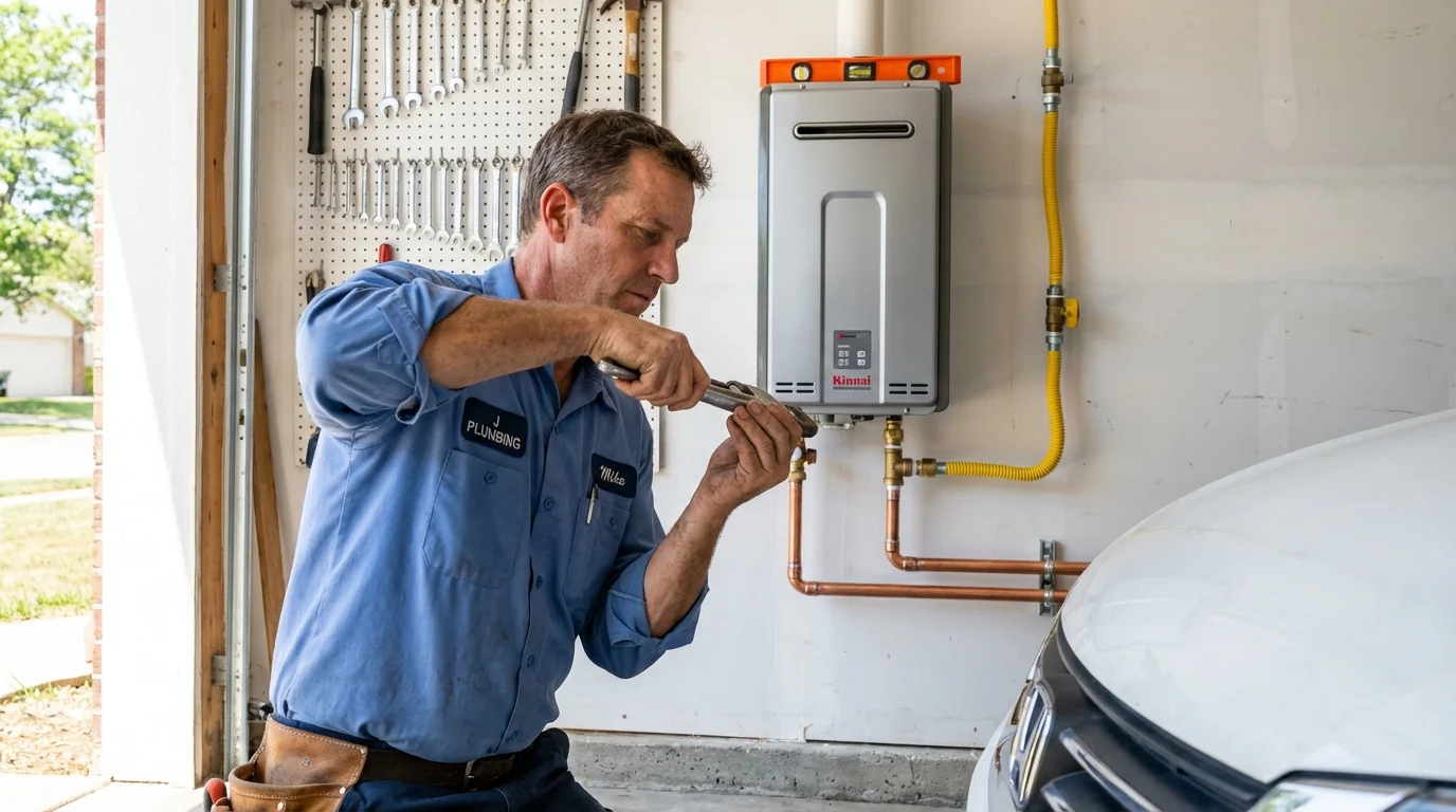 Tankless water heater installation by a Johns Plumbing LLC plumber in Dunnigan